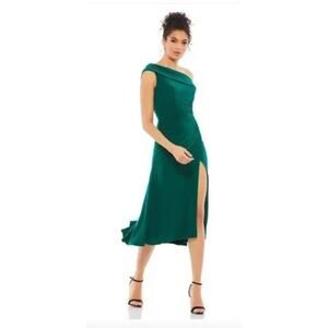 MAC DUGGAL Dress Size 6 Evening Gown Mint Green NEW Ruched Off Shoulder Midi